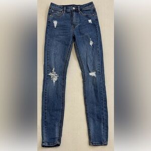 Wild Fable Women’s Highest Rise Skinny Jeans Medium Wash Ripped Distressed Sz 0